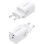 Aisens Cargador GaN 65W 2xUSB-C Blanco A110-1029